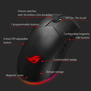 ماوس بی سیم گیمینگ ایسوس مدل ROG Pugio II